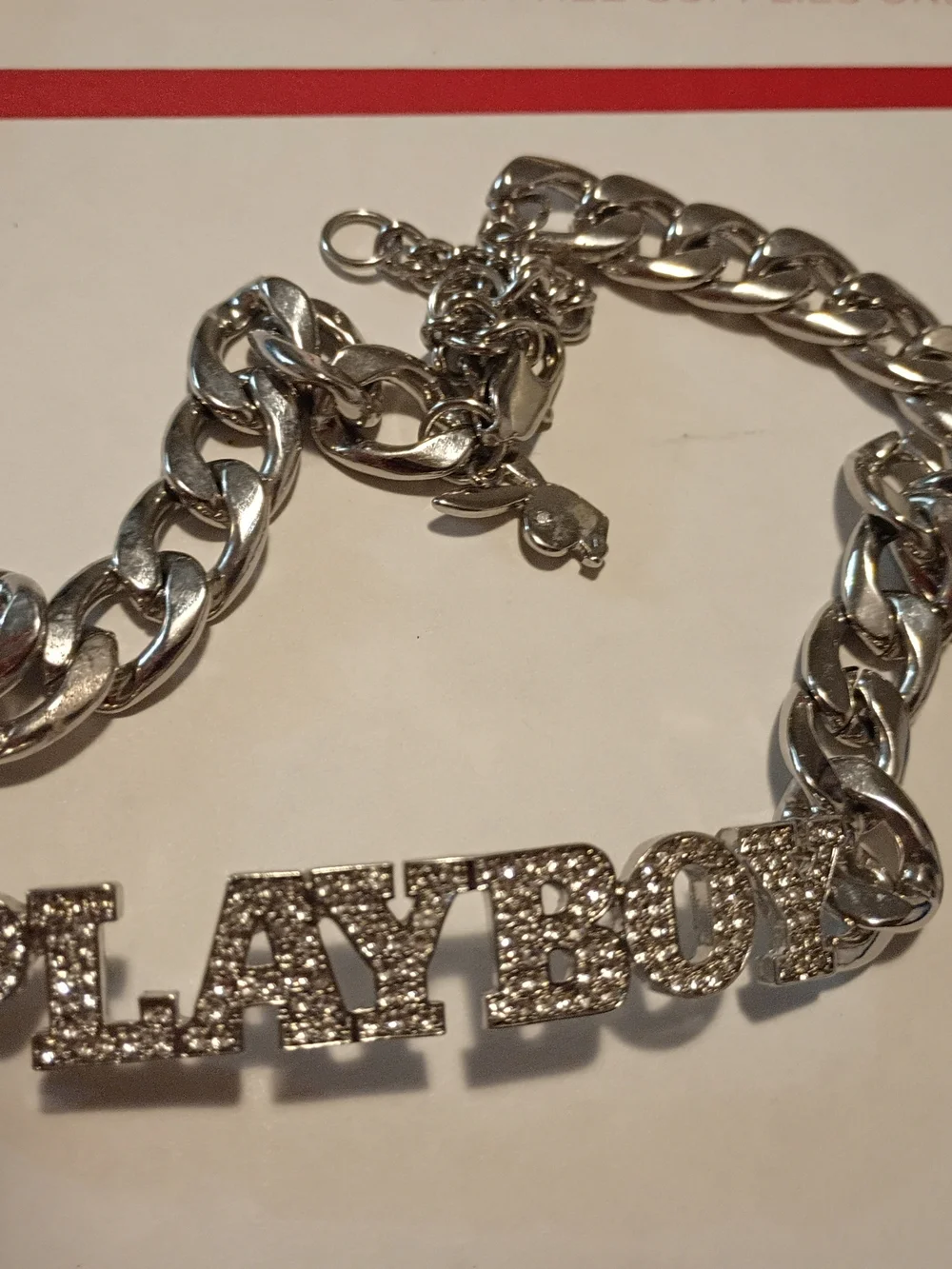 •PLAYBOY~ RHINESTONES CHAIN CHOKER• - Picture 3 of 3